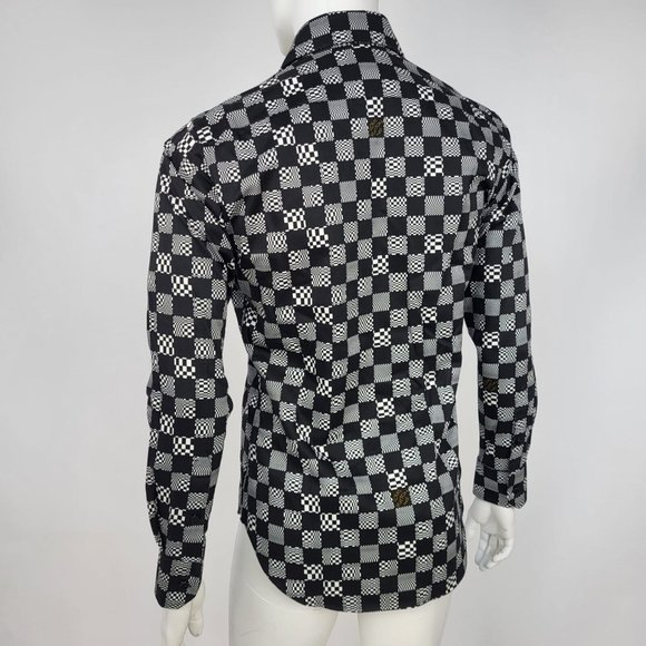 Louis Vuitton Men's Classic Black & White Distorted Damier Shirt - Picture 4 of 15